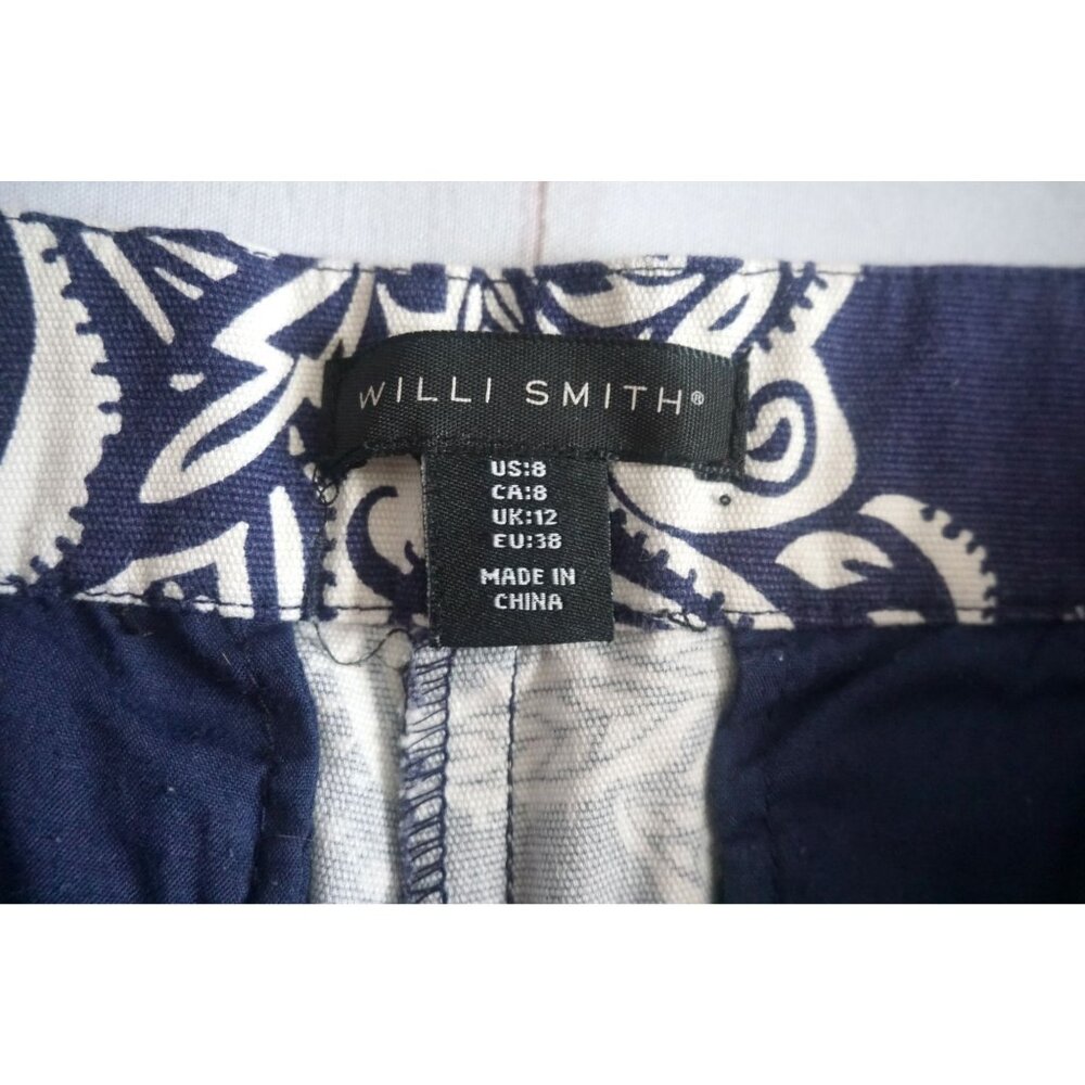 Willi Smith Women Blue Printed Shorts – Size 8 - Picture 3 of 7